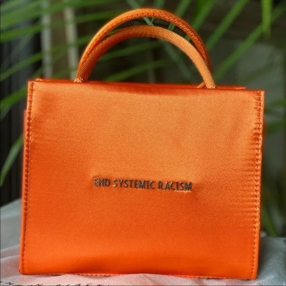 SOLD- Brandon Blackwood Orange Satin ESR Tote